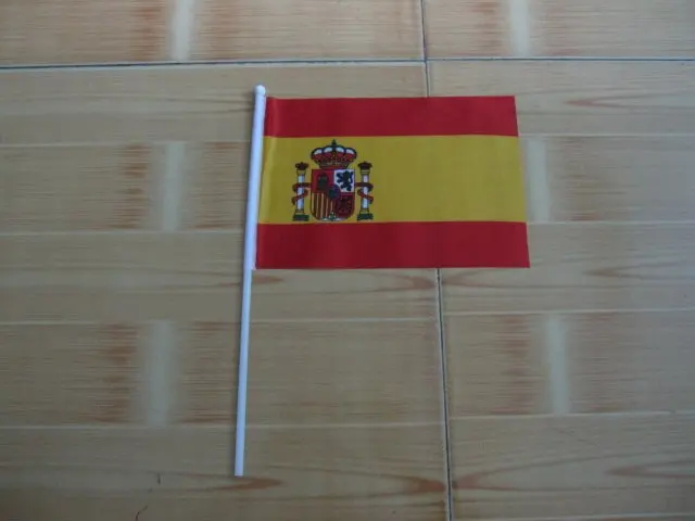 

spain hand flags waving flag 14*21cm handle flags with cheerful