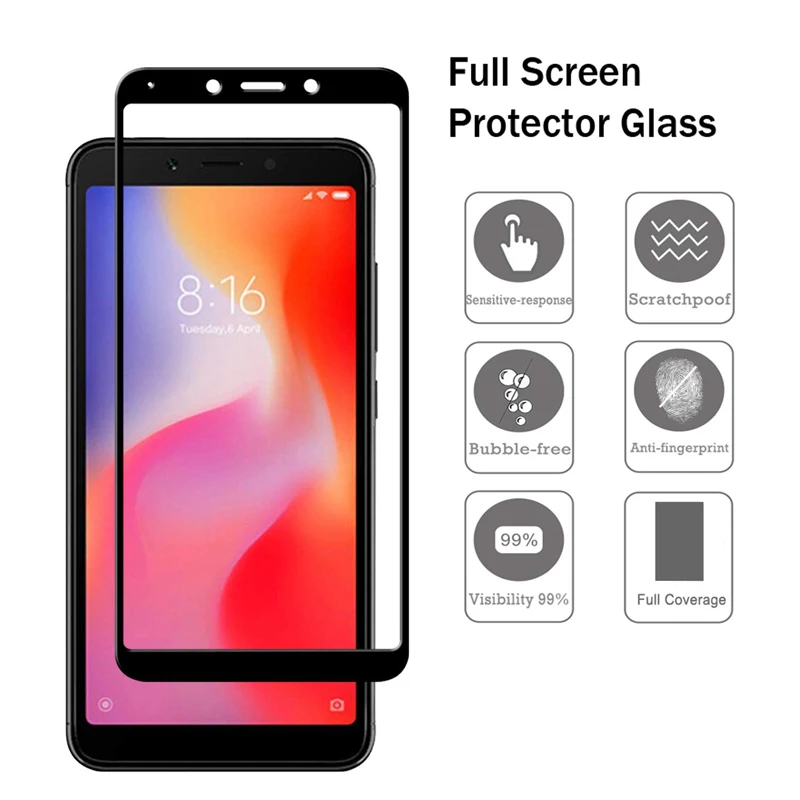 

9H Tempered Glass For Xiaomi Redmi 6 6A Glass F Screen Protector Phone On Protective Glass or For Xiaomi Redmi 6 Pro Lite Film