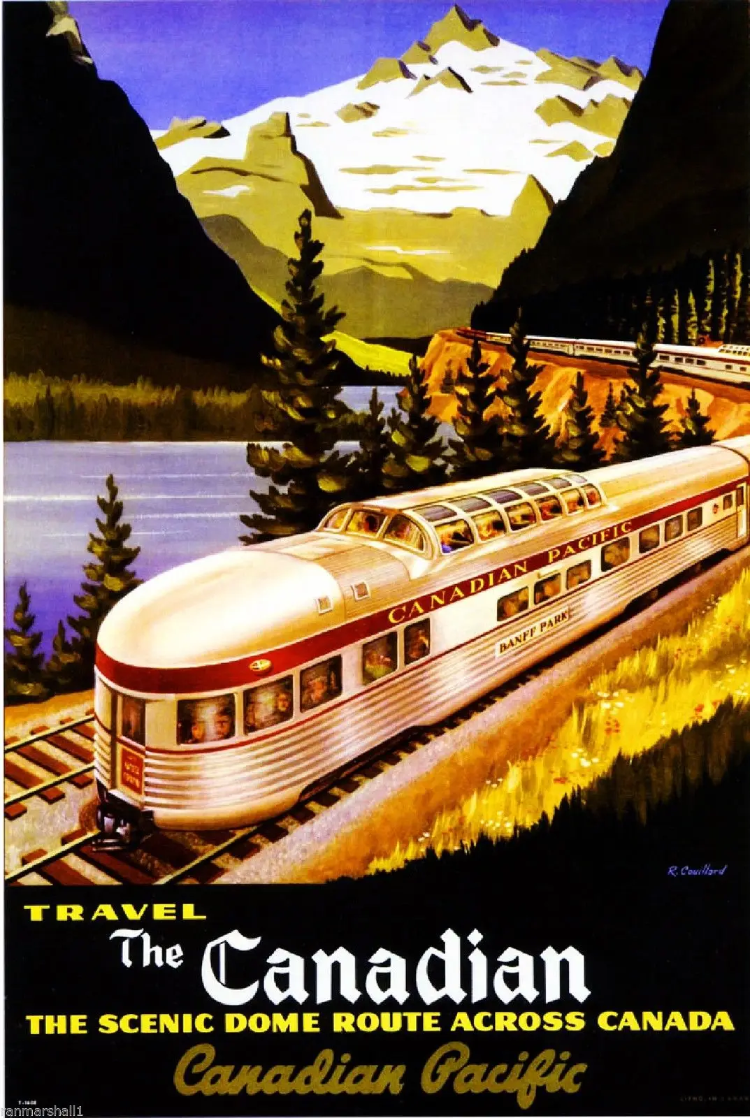 

N2675 Canadian Pacific Vintage Canada Railroad Tra Travel Wall Sticker Silk Fabric Poster Art Indoor Decor Bright