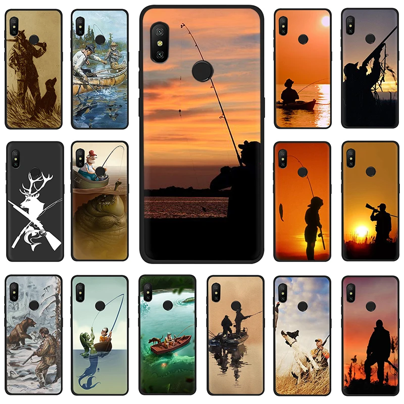 

Hunting animal and fishing man Silicone phone case for Xiaomi 6 9 9se A1 A2 5X 6X 8 Lite Max 3 F1 9T A3 Pro CC9e