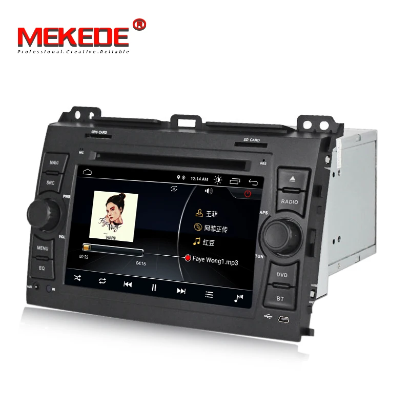 Best MEKEDE 1024x600 HD Car Multimedia player 2 din Auto DVD android 8.1 7 Inch For Toyota/Prado 120 2004-2009 Radio GPS BT RDS 2
