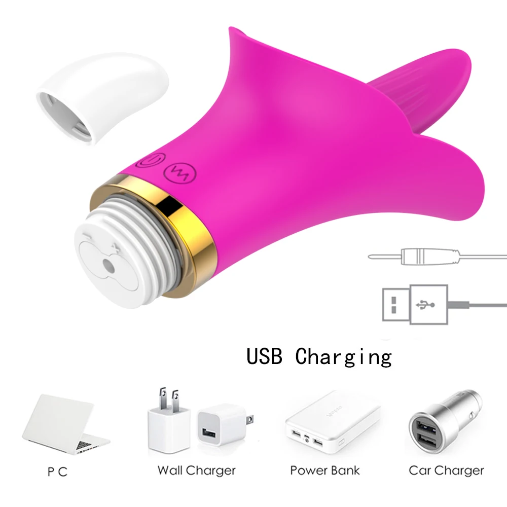 Силиконовый вибратор для точки G USB зарядка массажер языка 12 Скоростей