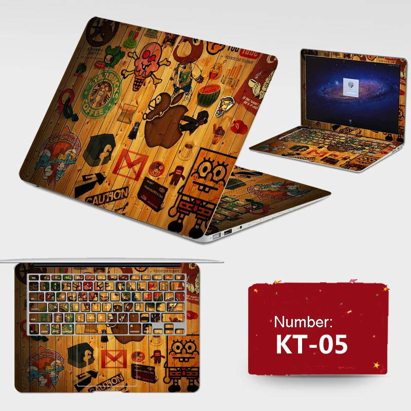 2017 Burst Sells Quality Laptop Sticker Dustproof PVC Skins All Cover ABC Sides+Keys+Key