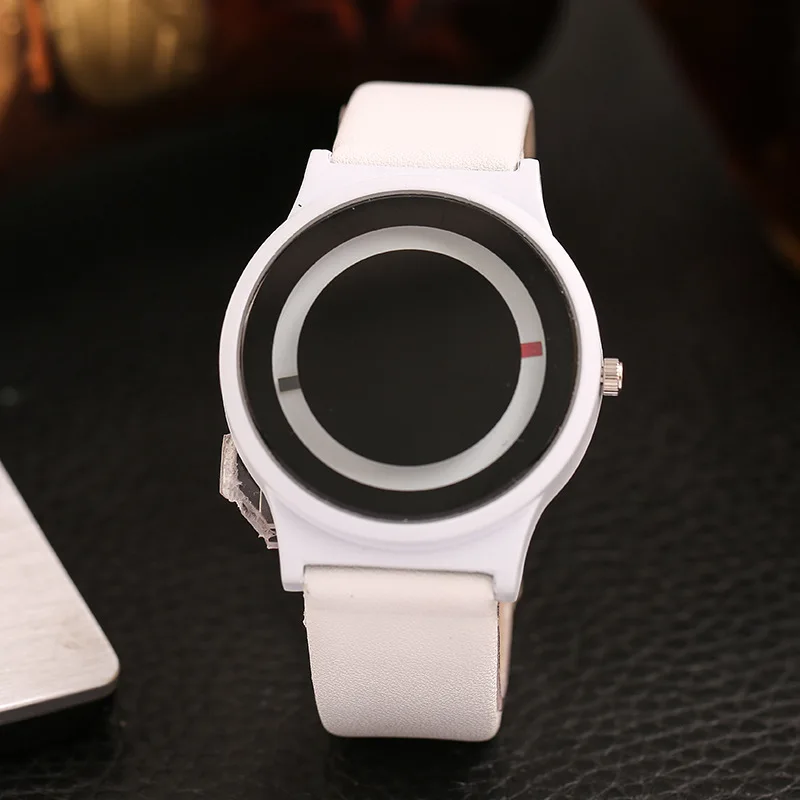 Дропшиппинг, креативные женские часы для влюбленных, новая мода, кварцевые кожаные мужские часы, аналоговые наручные часы, подарок, Relogio Feminino Reloj Hombre - Цвет: Белый