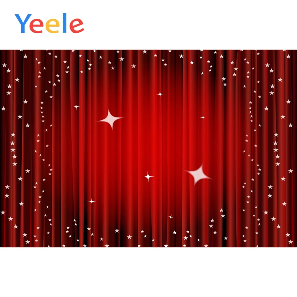 

Yeele Glitter Star Gradient Red Curtain Background Scene Baby Photography Vinyl Props Kid Photographic Backdrop For Photo Studio