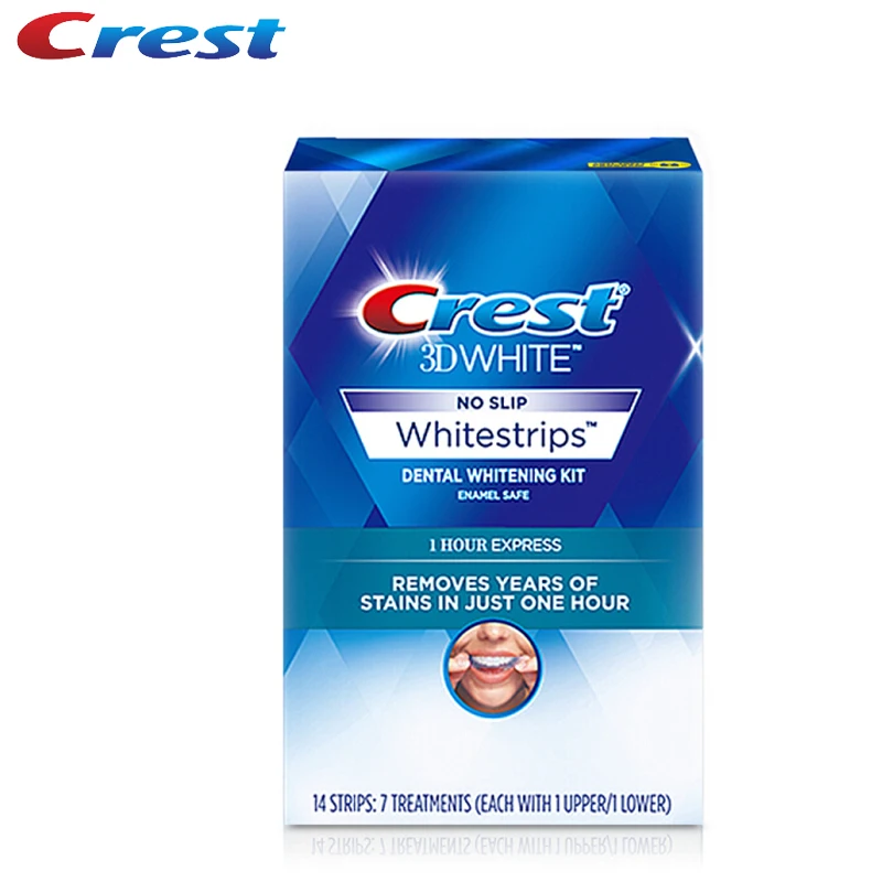 3D Белый Whitestrips 1 час Экспресс удаляет годы пятен зубов отбеливание без скольжения