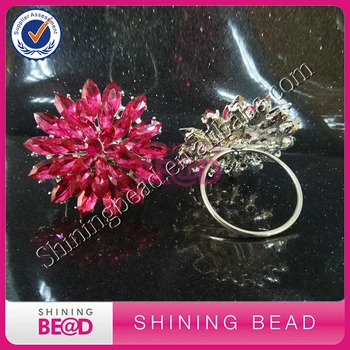 

50pcs/lot+Shining Ruchsia rhinestone napkin ring for hotel /restaurant decoration