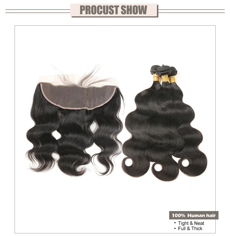 Hair Villa Remy Brazilian Body Wave Lace Frontal Closure with Bundles 13 4 Salon Human Hair Lace Frontal Closure with Baby Hair (3)