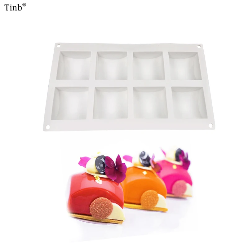 8 hole Square Silicone Molds Cake Decorating Tools Bakeware French