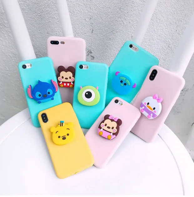 3D милый чехол с кольцом для iPhone 6S 7 8 plus X XR XS Max samsung galaxy S10 S7 S8 S9 Note 9 |