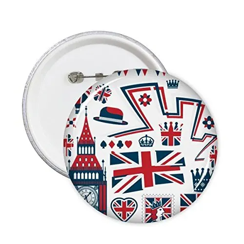 

Tower Ballon Soldier UK England Landmark Flag Mark Illustration Pattern Round Pin Badge Button 5pcs
