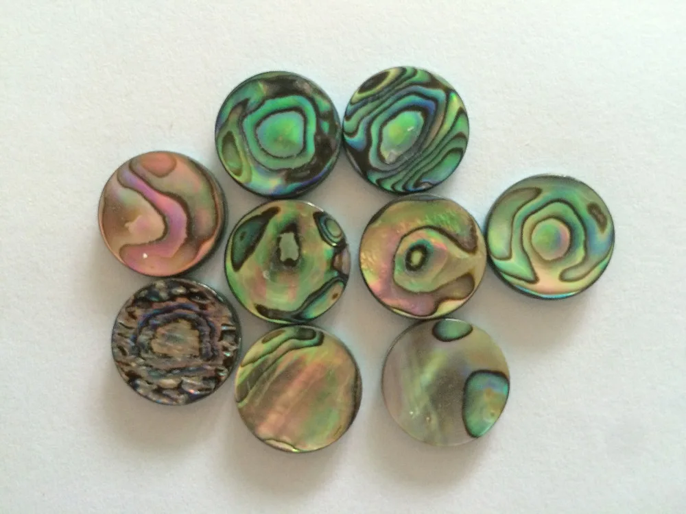 New 20 pcs Greenl Abalone Inlay Material Abalone Dots 14mm Diameterin