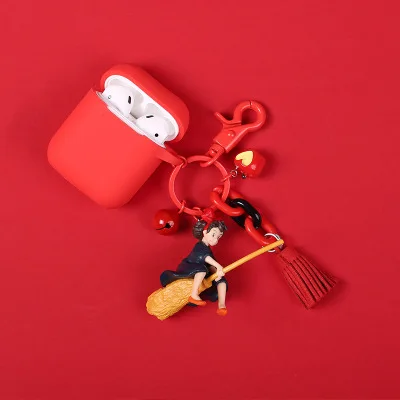 Аниме брелок ключи Хаяо Миядзаки ведьмы доставки Apple airpods чехол для ключей мультфильм беспроводные Bluetooth наушники shell - Цвет: AD-37