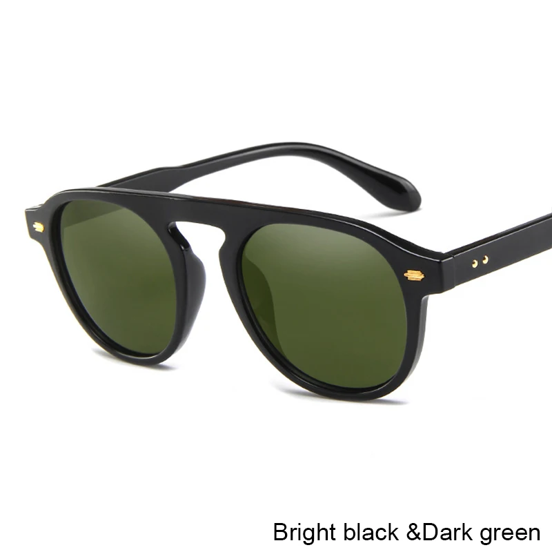 Мужские ретро круглые солнцезащитные очки, мужские Модные солнцезащитные очки для женщин и мужчин, винтажные очки для вождения UV400 - Цвет линз: C