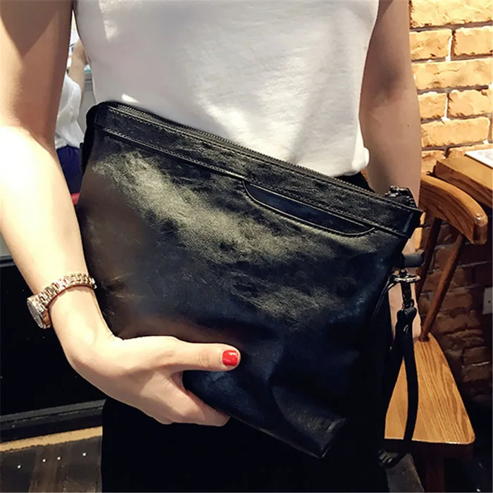 Черные женские клатчи сумки и сумочки большая вместительность Ретро дизайнерская сумка-конверт сумки через плечо