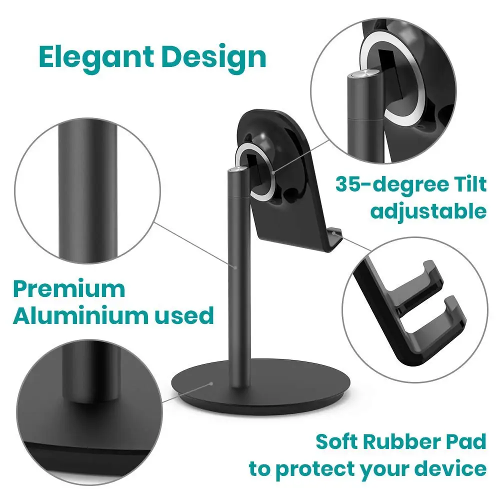 WEFOR подставка для мобильного телефона, стол с регулируемой высотой подставка держатель совместимый для iPhone Galaxy телефон планшет смартфон Стенд