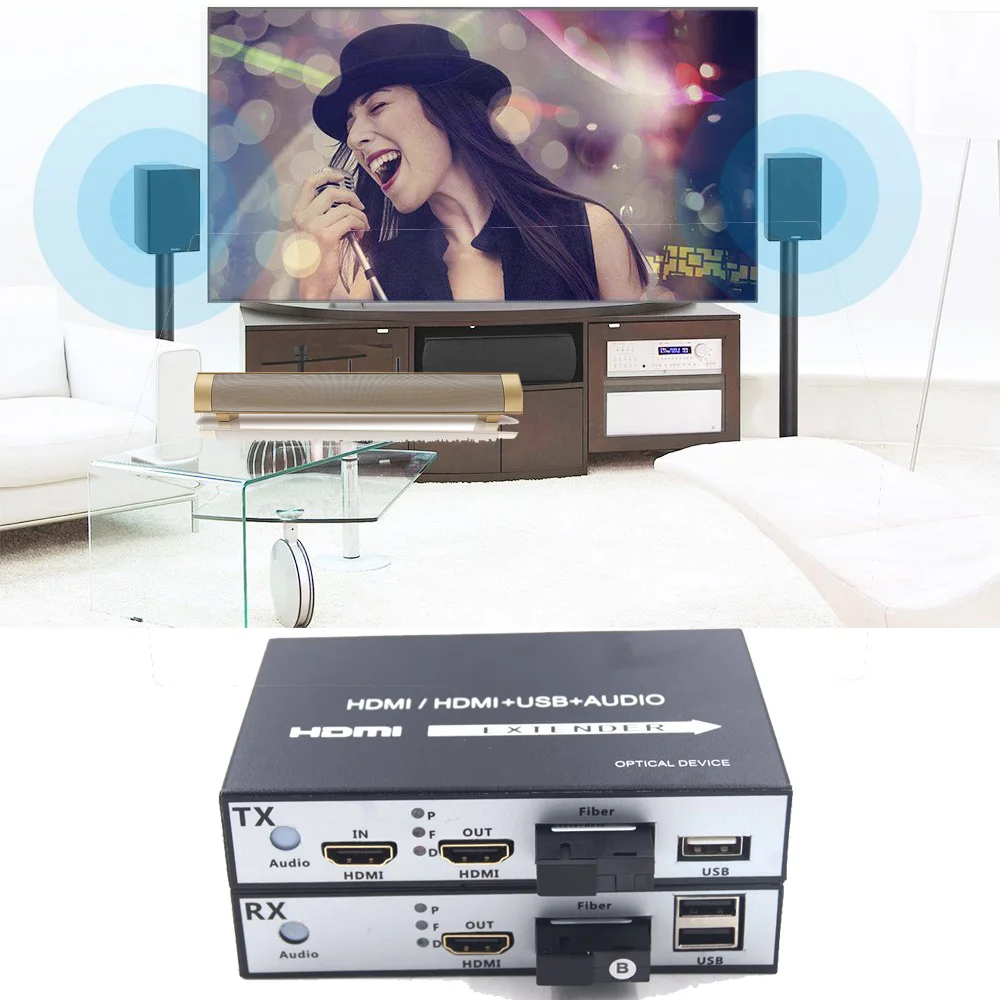 HDMI fiber optic extender with KVM-11