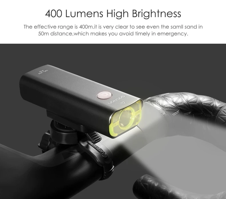 Sale Gaciron 400Lm USB Rechargeable Bicycle Front Light 18650 Battery LED MTB Handlebar Flashlight Cycling Road Bike Headlight Torch 2