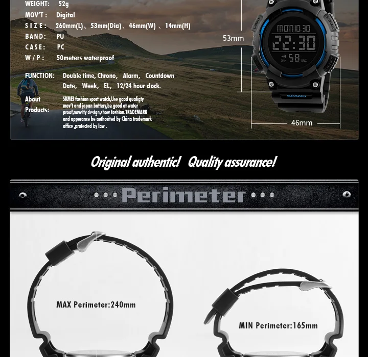 Luxury Sport Digital Watch 50m Waterproof LED Military Watch Men Fashion Electronics Student Wristwatches SKMEI Clock mens diving watches
