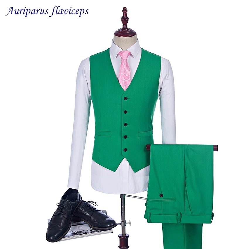 Новое поступление зеленый 3 костюм Стиль для мужской одежды остроконечные нагрудные Жених Смокинги для женихов и дружки костюм мужской костюм(куртка+ жилет+ Штаны
