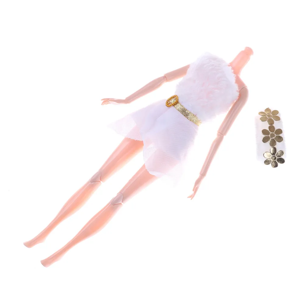 Для куклы модное плюшевое платье + шляпа набор подходит для 1/6 BJD Винтаж кукольная