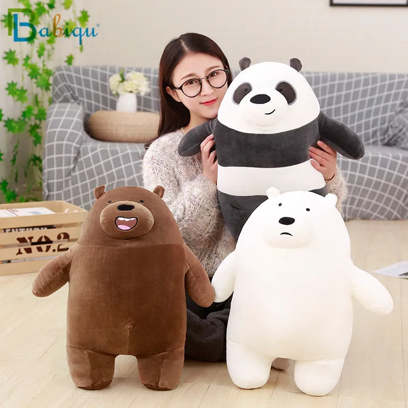 

Babiqu 1pc 45cm Cartoon We Bare bears Toys Stuffed Bear Grizzly Gray White Bear Panda Plush Doll Kawaii Birthday Gift for Kids