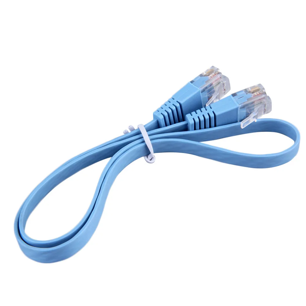 

1pcs RJ45 CAT6 8P8C Flat Ethernet Patch Network Lan Cable Various Length 0.5M/1M/2M/3M/5M/10M Cable Blue Free Shipping