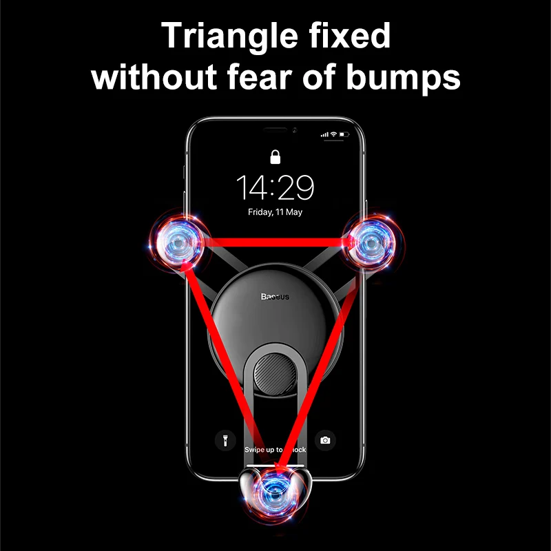Автомобильный держатель для телефона Baseus, гравитационное крепление на вентиляционное отверстие, держатель для мобильного телефона, подставка для iPhone, USB C, кабель для Xiaomi Mi9, зарядный кронштейн