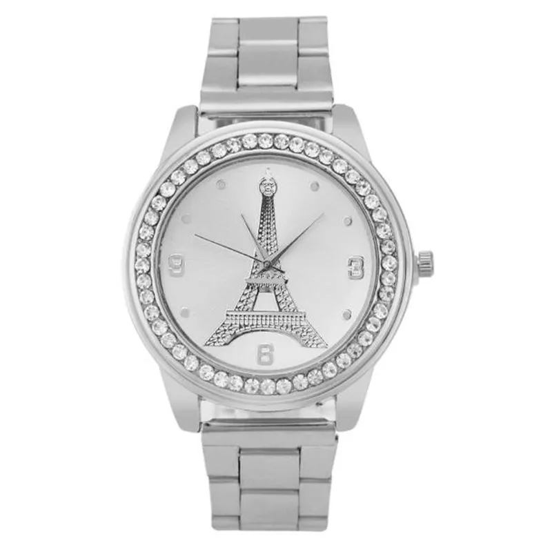 Women Watches Brand Luxury Stainless Steel Quartz Dial Eiffel Tower