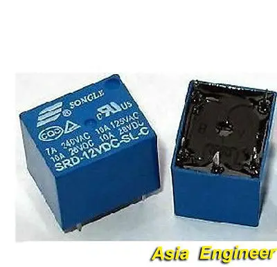 

100x 12V DC SONGLE Power Relay SRD-12VDC-SL-C PCB Type