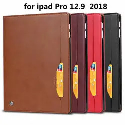 Ультра тонкий чехол для Apple iPad Pro 12,9 2018 A1876 из искусственной кожи Смарт Флип Мягкий чехол для Nieuwe iPad Pro 12,9 с ручкой слот