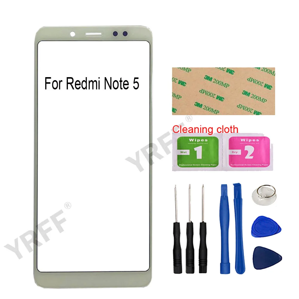 White And Tools Внешнее стекло мобильного сенсорного экрана для Xiaomi Redmi 5 note 5 note5 Замена передней стеклянной панели - Цвет: White And Tools