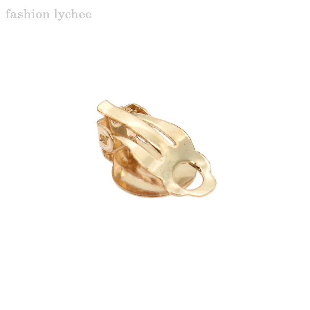 Модные lychee 50 шт. высококачественные металлические плоские зажимы для сережек
