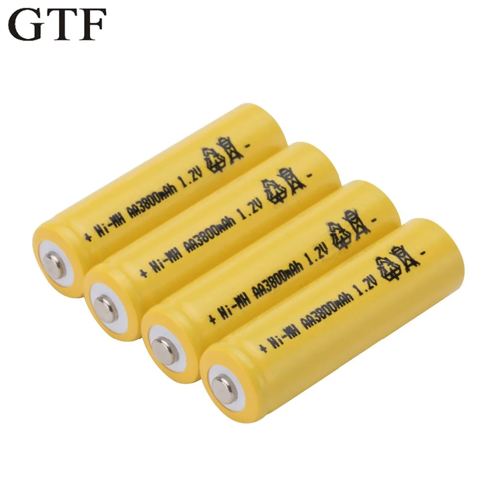 GTF AA 1,2 V Ni-MH перезаряжаемая батарея для игрушек, контроллер, фонарь, будильник, камера, микрофон, батарея, ячейки, цвет, отправка, случайный