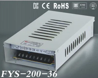

Rain-Proof LED switch power supply Output DC36V 5.5A 200W power adapter AC DC LED switch power supply LED driver (FYS-200-36)
