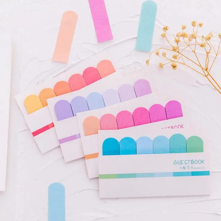 

1 Piece Lytwtw's Kawaii Color Gradient Sticky Notes Creative Post Notepad Filofax Memo Pads Office Supplies School Stationery