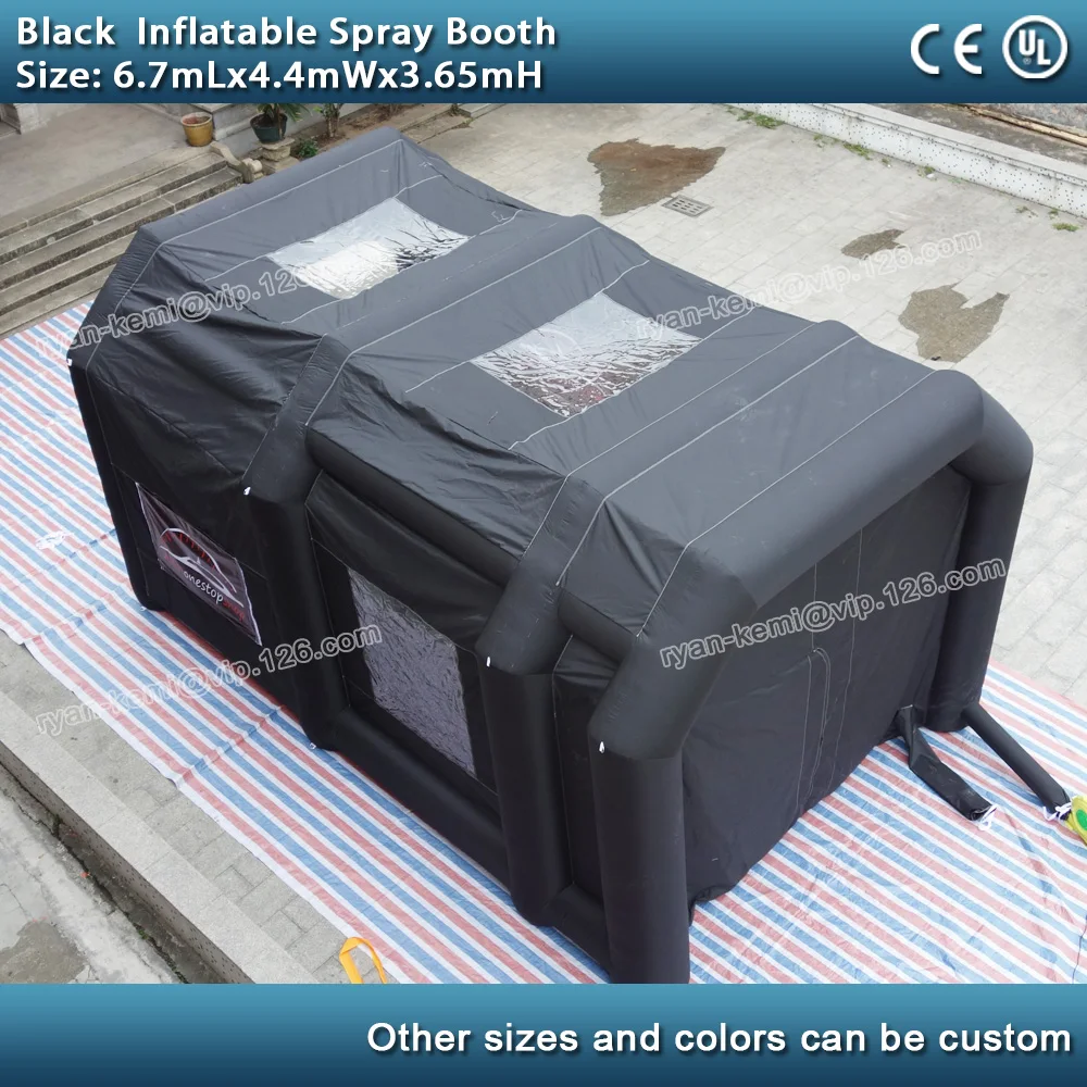 black Inflatable spray booth tent