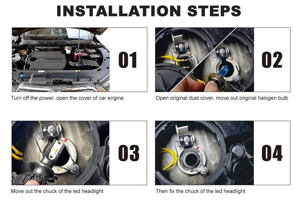 CSP LED No Error Canbus H4 H7 H1 H11 LED 6500K 8000K Car Headlight H3 H8 H9 H11 880 881 LED Bulb Auto Fog Lamp 12000LM