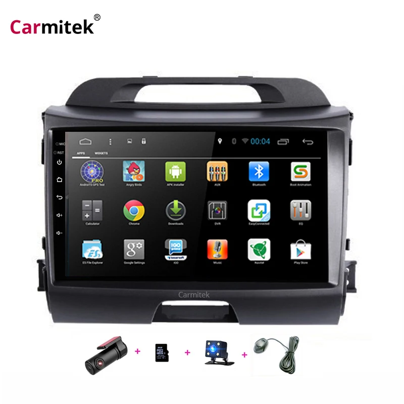 Best Android 2 din car DVD Multimedia Radiofor KIA Sportage 2010 2011 2012 2013 2014 2015 2016 Touch screen Bluetooth WIFI  SWC 3