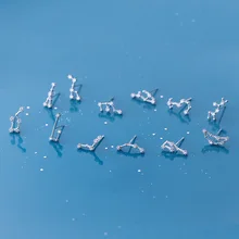 WTLTC 925 Sterling Sliver Constellations Stud Earrings Star Cluster Ear Climber Earrings Astrology CZ Ear Jackets Earrings Gifts