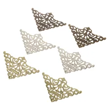 10 шт. Мебель фитинги антикварные угловой кронштейн Jewelry деревянной подарочной коробке случае Книга записки фотоальбом угловой декоративные защитник 56 мм