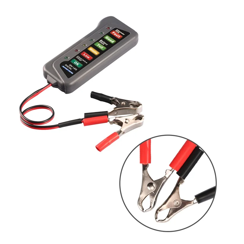 Battery Tester Digital Capacity Tester Checker For 12V Battery Power Supply Tester Measuring Instrument With 6 LED Light Display