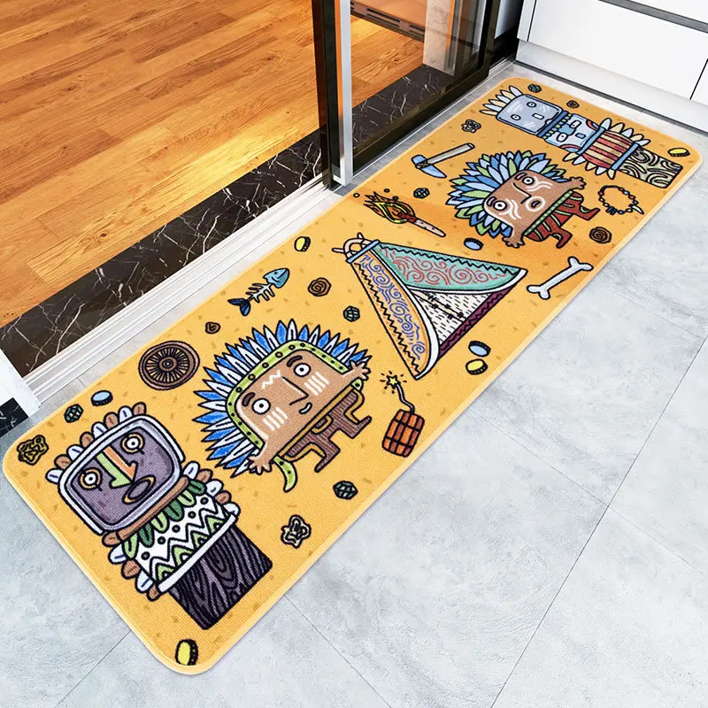 50x180cm Nylon Carpet Bathroom Water Absorption Non-slip Rug Bedroom Porch Doormat Floor Mats Kitchen Rugs