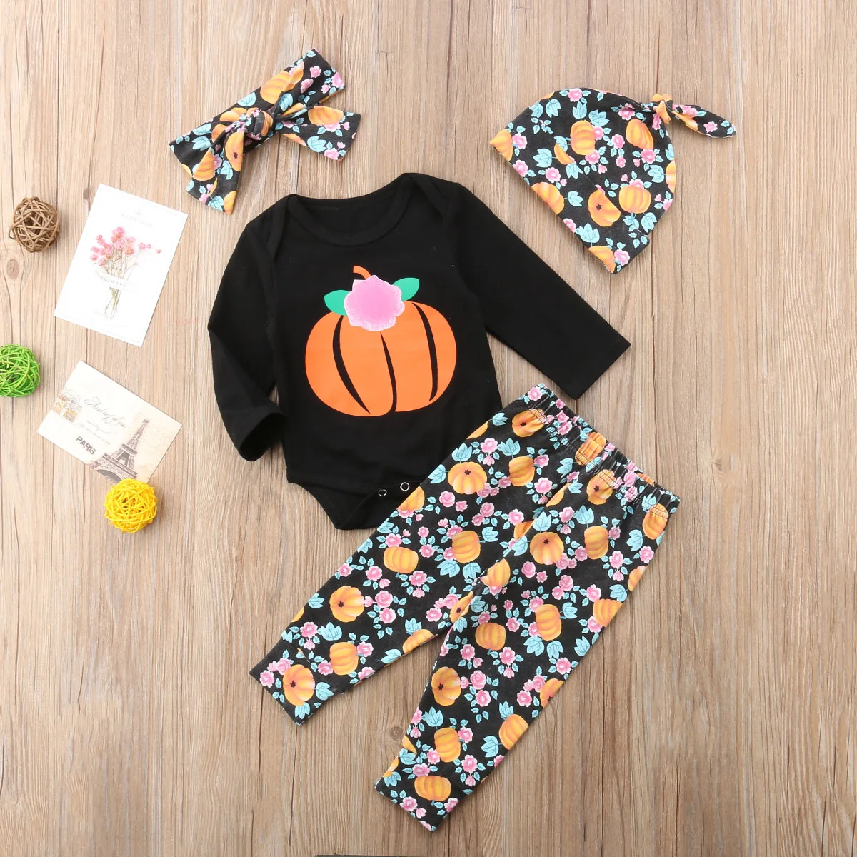 2018 New Sweet Halloween Pumpkin Clothes Newborn Baby Boy Girl Romper