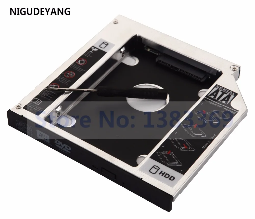 NIGUDEYANG 2 5 &quotSATA 2nd 12 7 мм жесткий диск SSD Optical Bay Caddy адаптер лоток для HP EliteBook 8460w 8560w