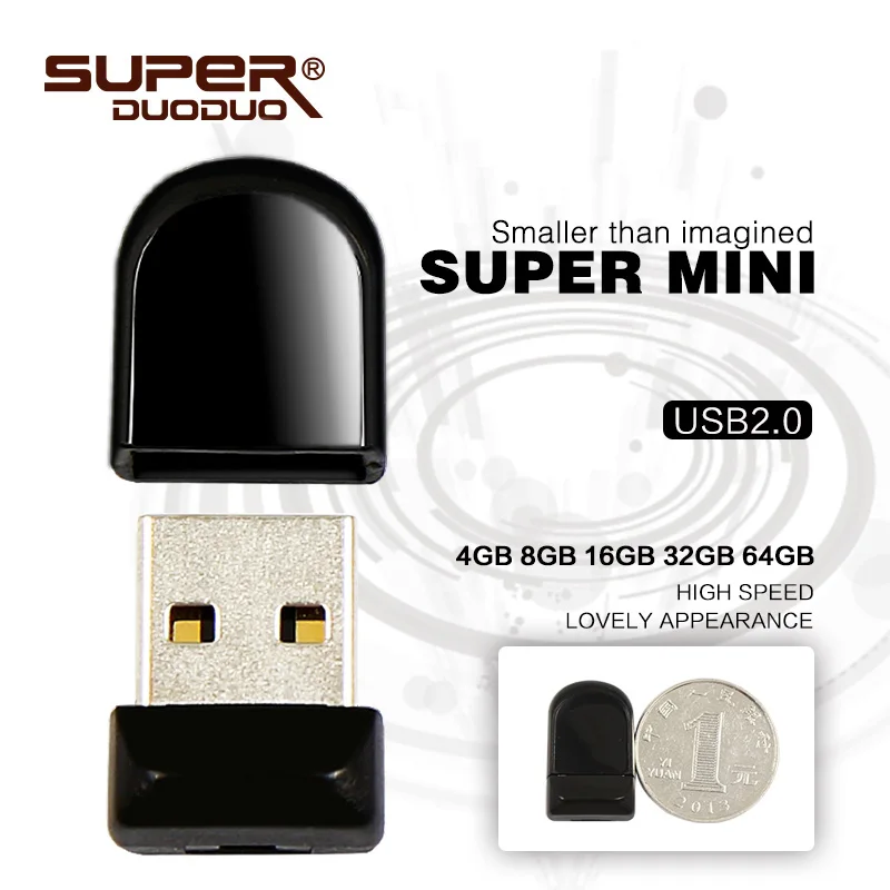 Новинка 2018 миниатюрная USB флешка 8 ГБ 16 супер мини черный Флешка 32 Гб флеш