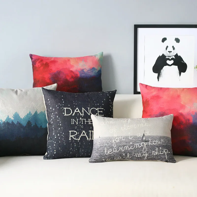 

Vintage Design 18" Pretty Cloudy Forest Cushion Linen Pillow Case Home Decor Cushion Cover 45x45CM/30x50cm