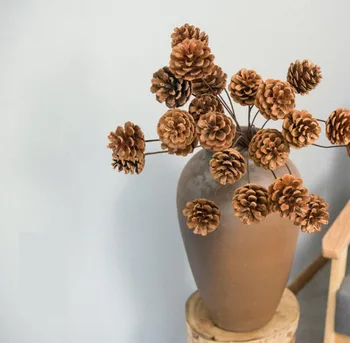 

20pcs Length 50cm Dried Pinecone Pine Cone Fruit For Wedding Party Home Hotel Decoration DIY Bouquet Vase Accessory