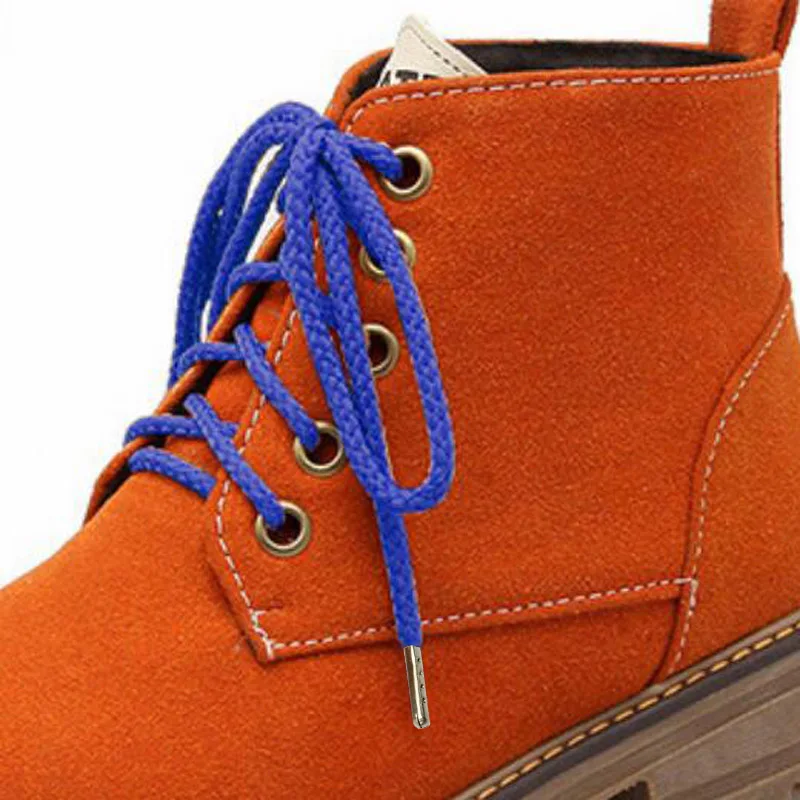 1 Pair Round Ropes Shoes Laces Fashionable Casual Sneakers Sports Basketball Leather Martin Boot Shoelaces High-grade Metal Head