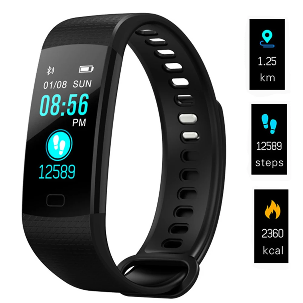 

Y5 Fitness Tracker Smart Watch Bracelet Heart Rate/Blood Pressure Monitor Wristband Message Pedometer For Mi band 2 3 PK CK11S
